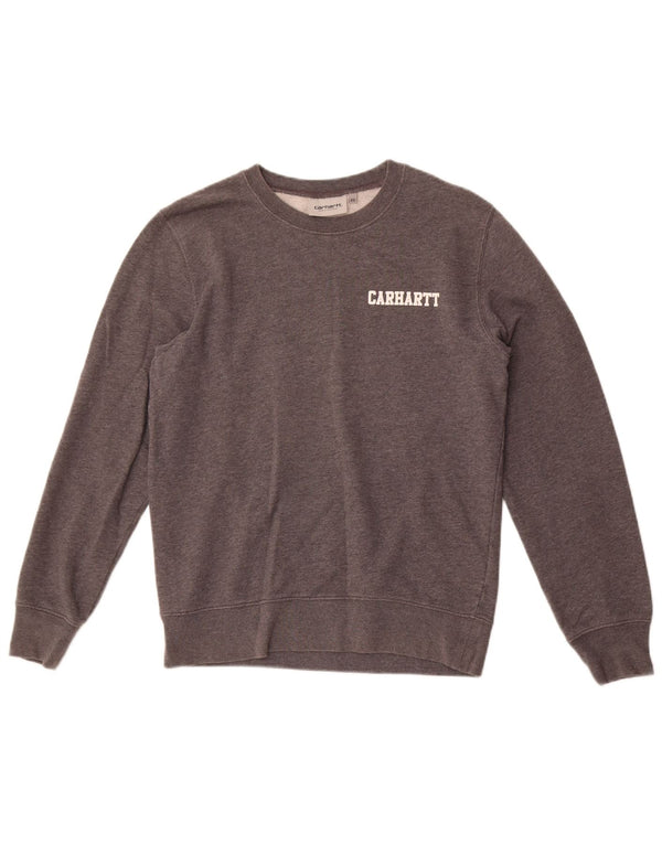 Felpa grafica da uomo Carhartt Jumper XS in cotone chiazzato grigio