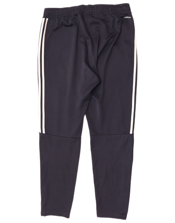 Pantaloni da tuta da uomo Adidas Large in poliestere blu navy