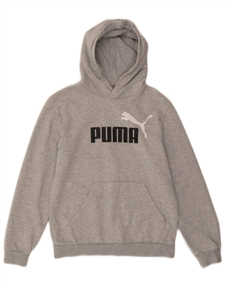 Felpa con cappuccio grafica PUMA da bambino 13-14 anni in cotone grigio