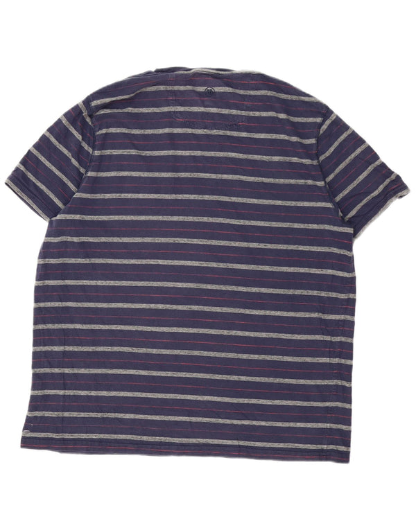 T-shirt da uomo Fat Face Top 2XL cotone a righe blu navy