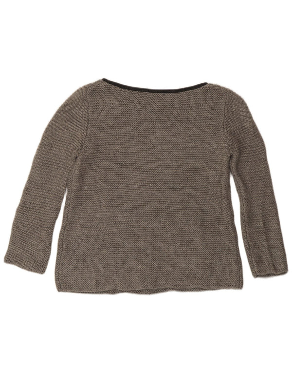 Maglione maglione con scollo a barca da donna Zara UK 14 Grigio medio