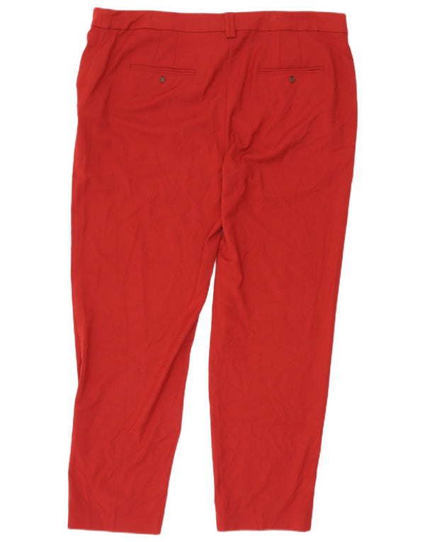 Pantaloni chino slim da donna Marks & Spencer UK 20 2XL W42 L30 poliestere rosso