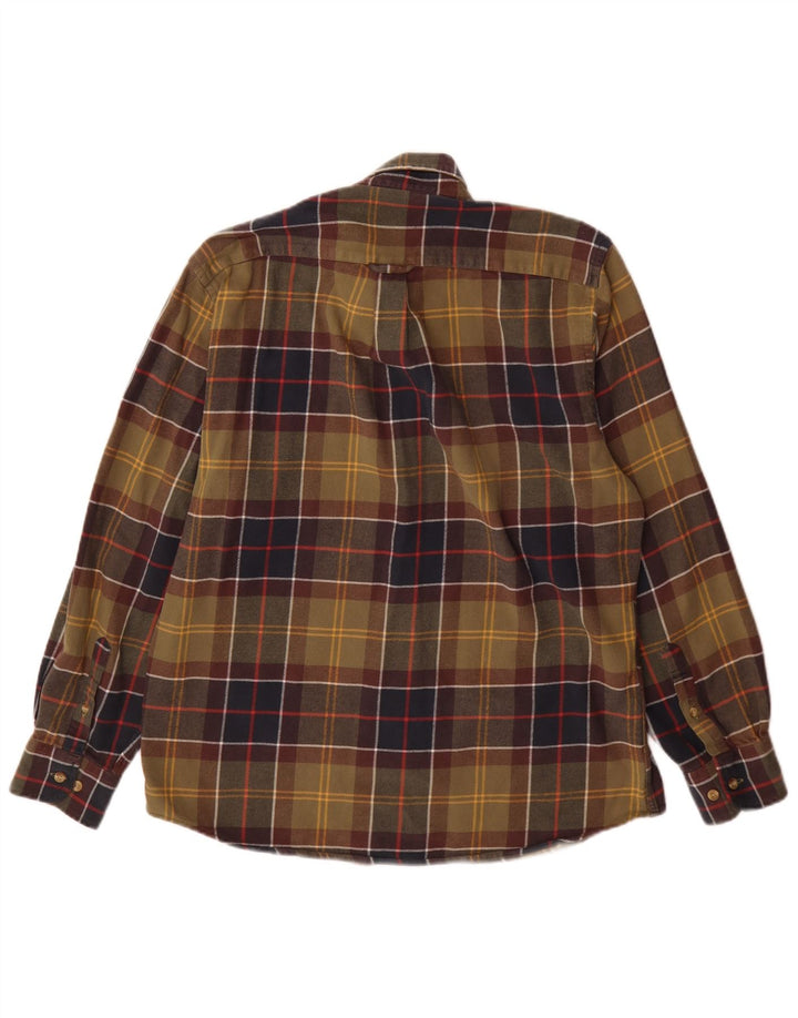 Camicia Barbour da uomo in flanella vestibilità regolare in cotone scozzese verde medio