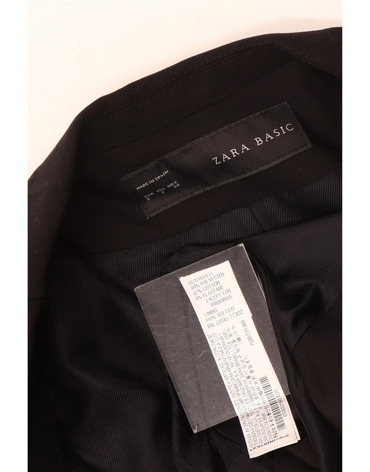Giacca Blazer a 1 Bottone ZARA da Donna UK 10 Piccola in Poliestere Nero