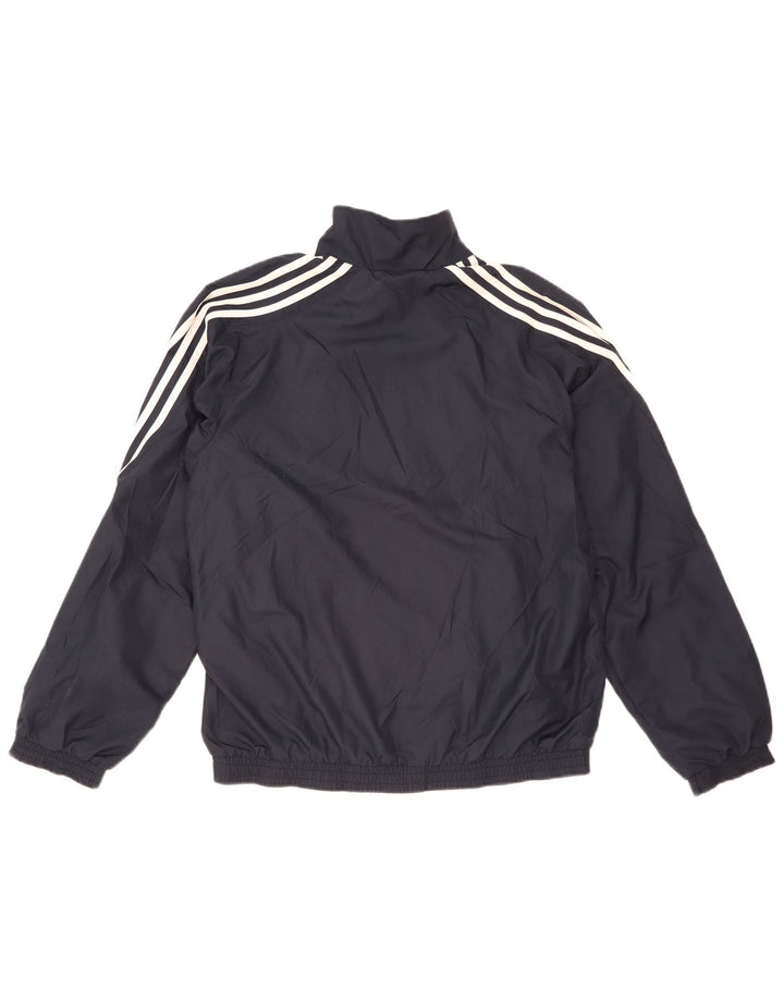 Giacca da ginnastica da uomo Adidas piccola in poliestere color block blu navy