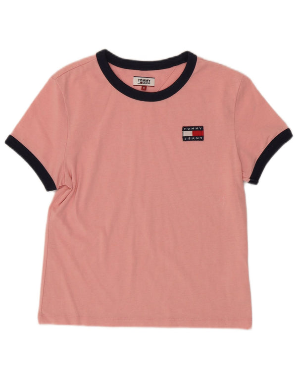 Maglietta da donna Tommy Hilfiger Top UK 10 piccola in cotone rosa