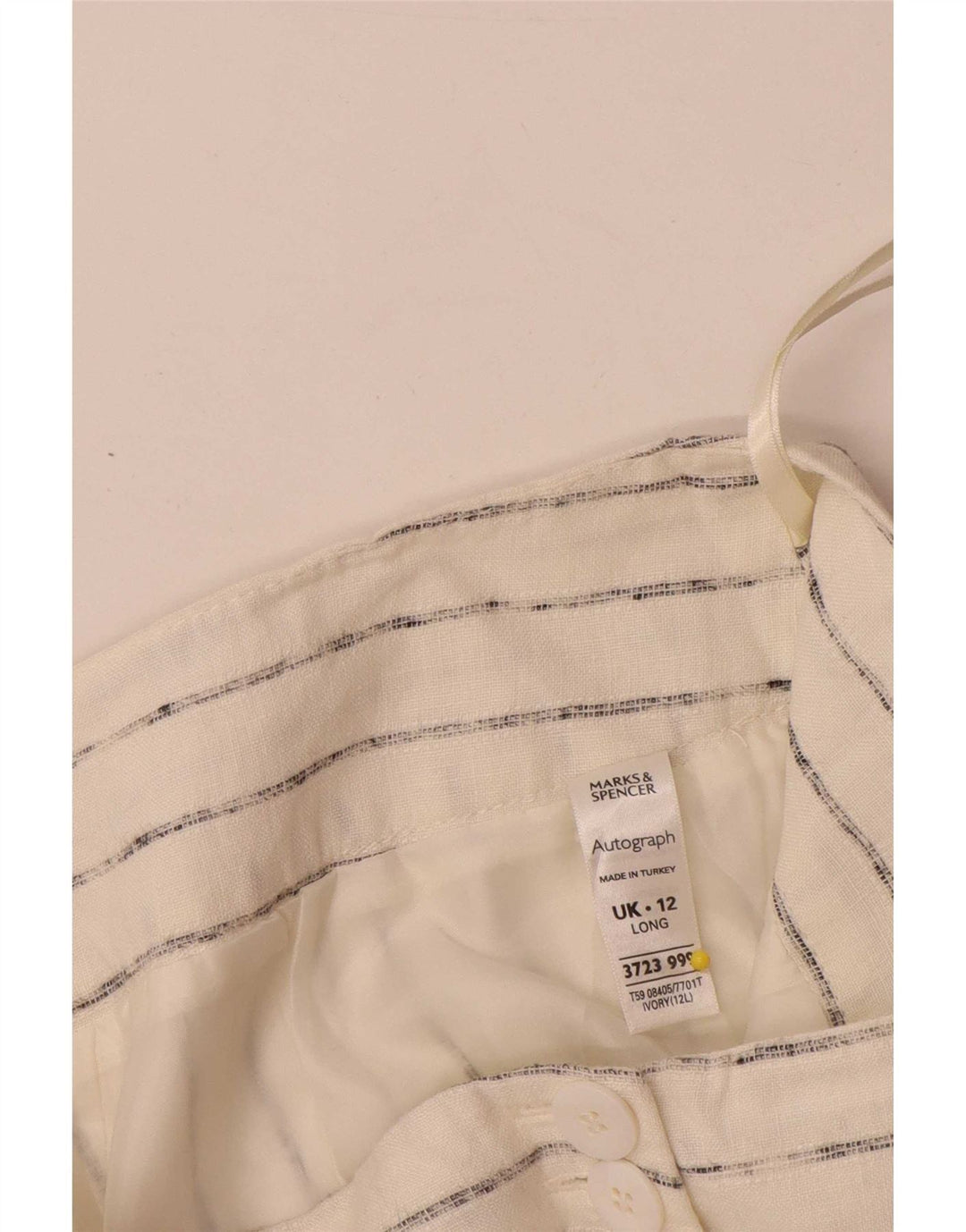 Pantaloni casual da donna Marks & Spencer UK 12 medi W32 L33 bianco sporco