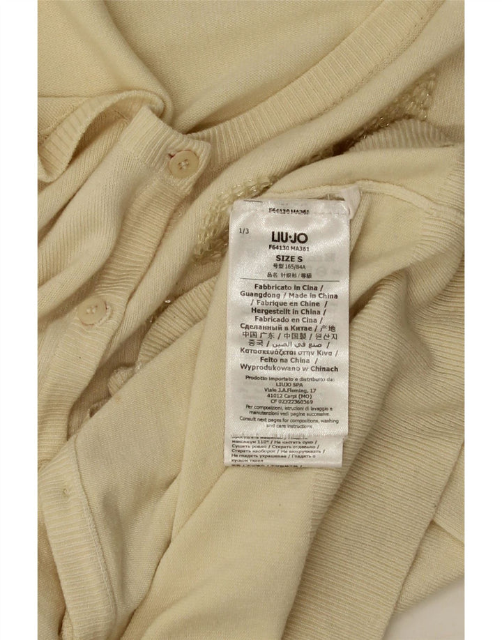 Maglione cardigan oversize da donna Liu Jo UK 10 piccolo in viscosa bianco sporco