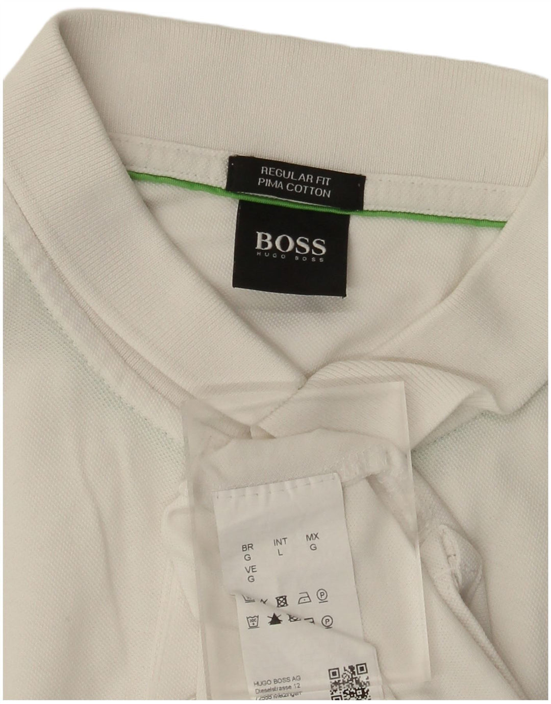 Polo Hugo Boss da uomo vestibilità regolare, taglia grande, in cotone bianco