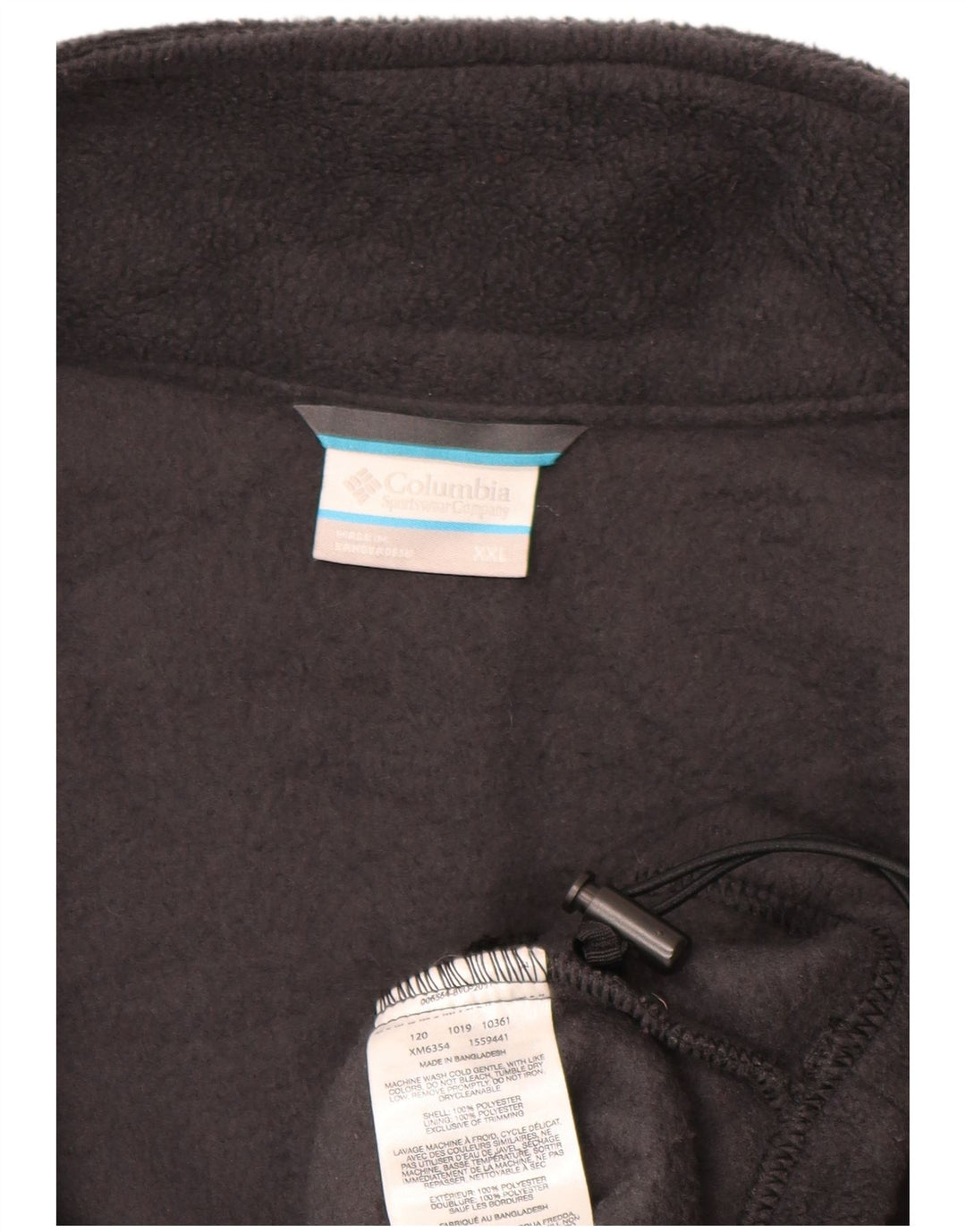 Giacca in pile da uomo COLUMBIA UK 44 2XL Poliestere nero