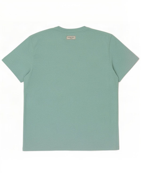 Lyle & Scott T-shirt da uomo Top Large in cotone turchese