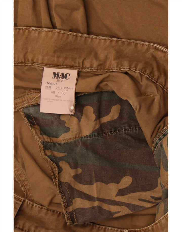 Pantaloni cargo dritti da uomo Mac W40 L38 in cotone marrone
