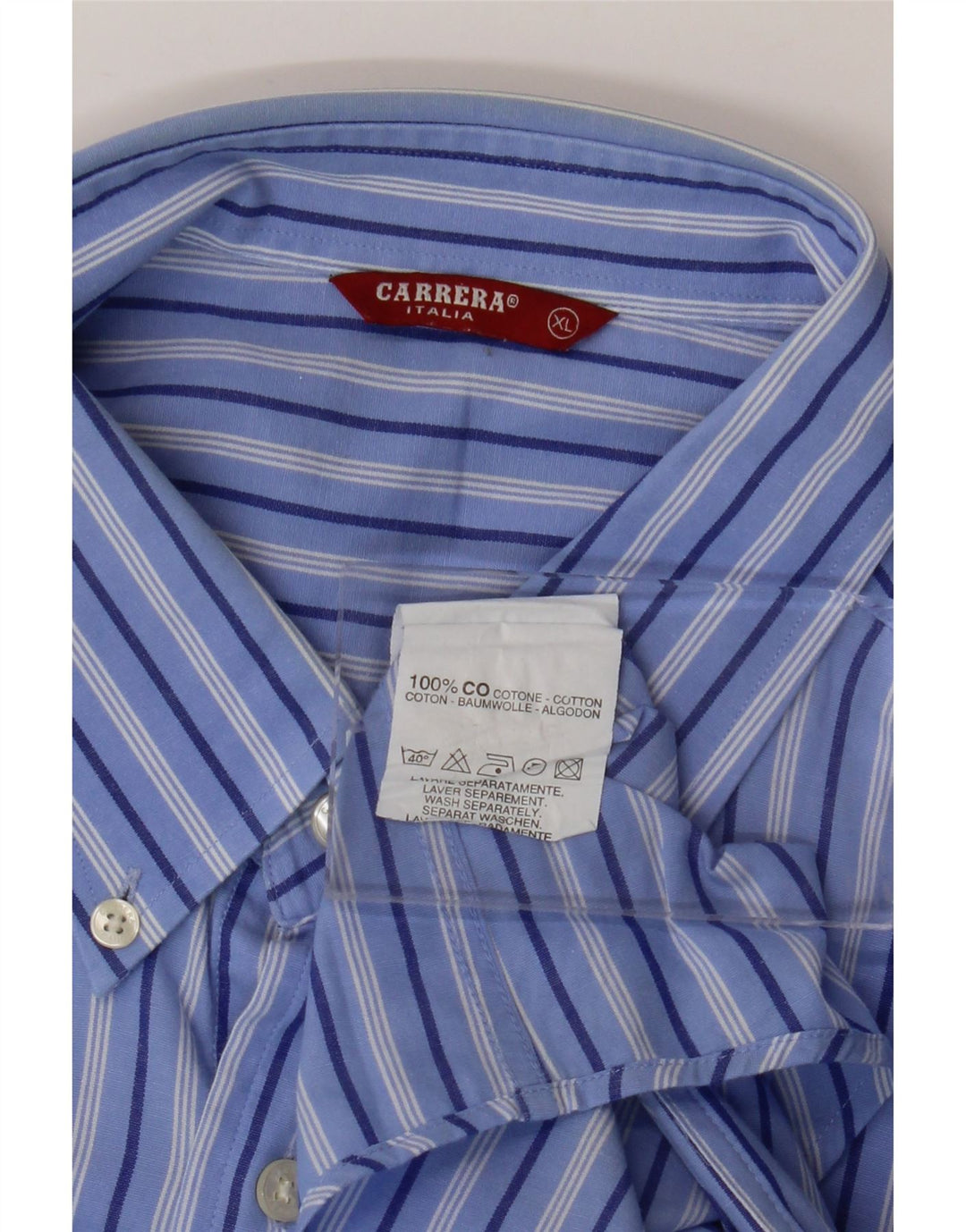 Camicia Uomo CARRERA XL Cotone Gessato Blu