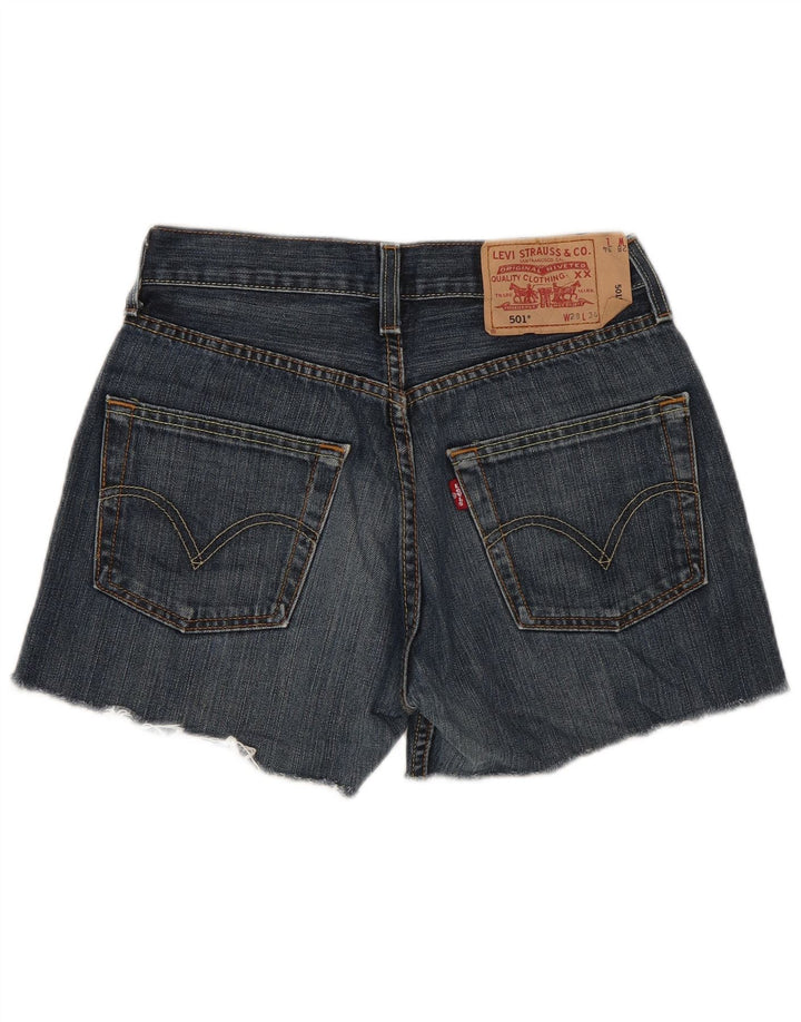Pantaloncini di jeans Levi's 501 da donna W28 cotone blu medio