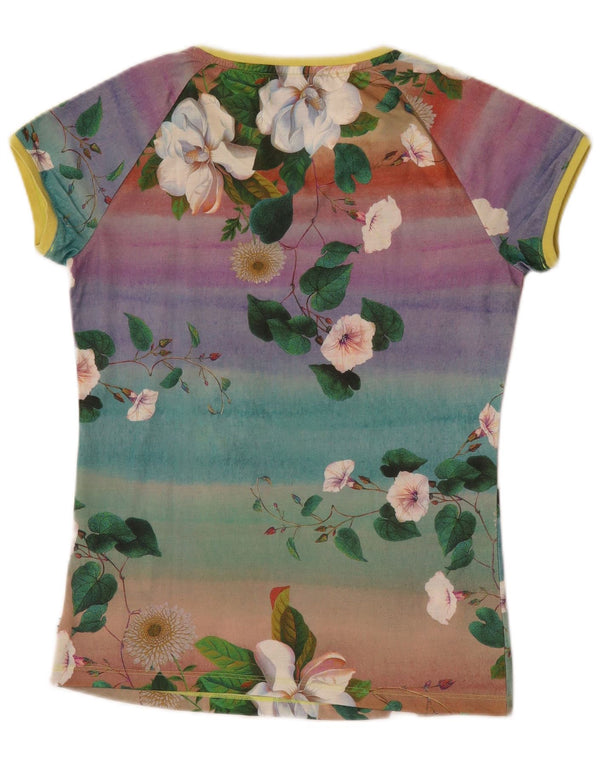 T-shirt da donna Adidas Top XS UK 6 poliestere floreale multicolore