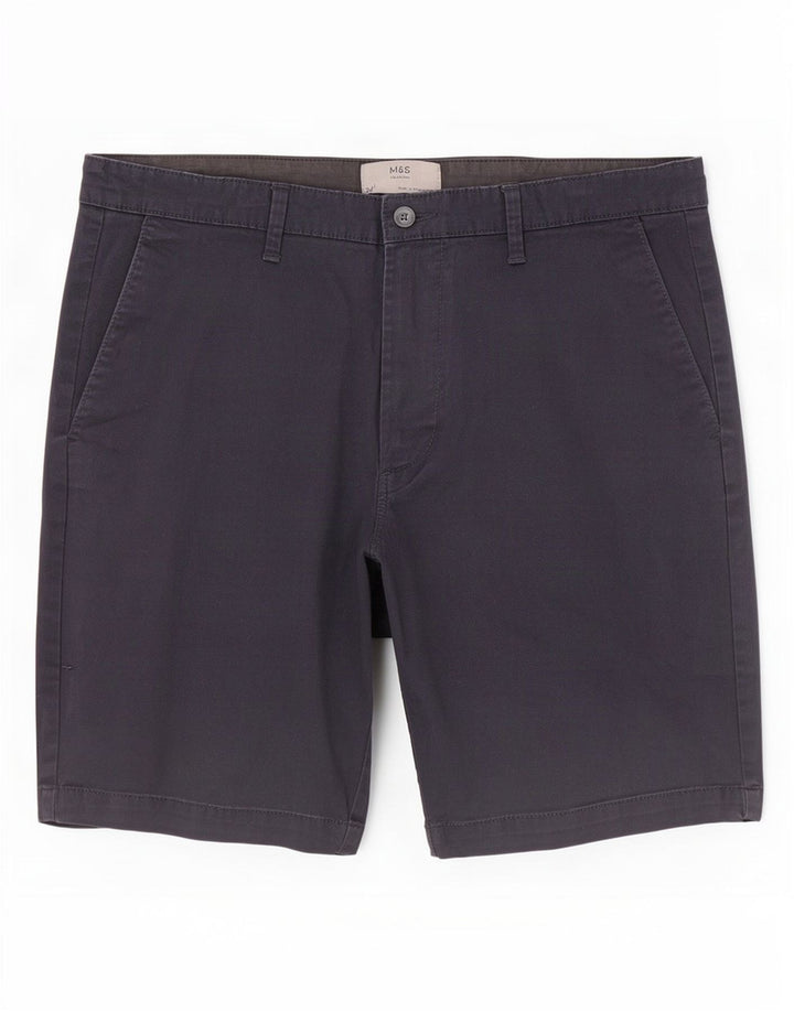 Pantaloncini chino da uomo Marks & Spencer W34 grandi in cotone blu navy