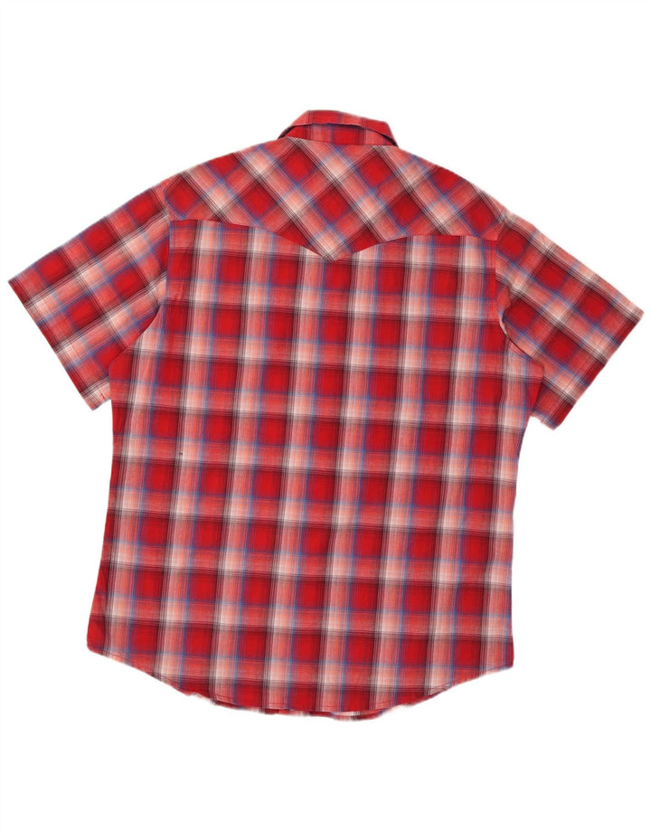Camicia a maniche corte da uomo Wrangler in cotone a quadri rossi grandi