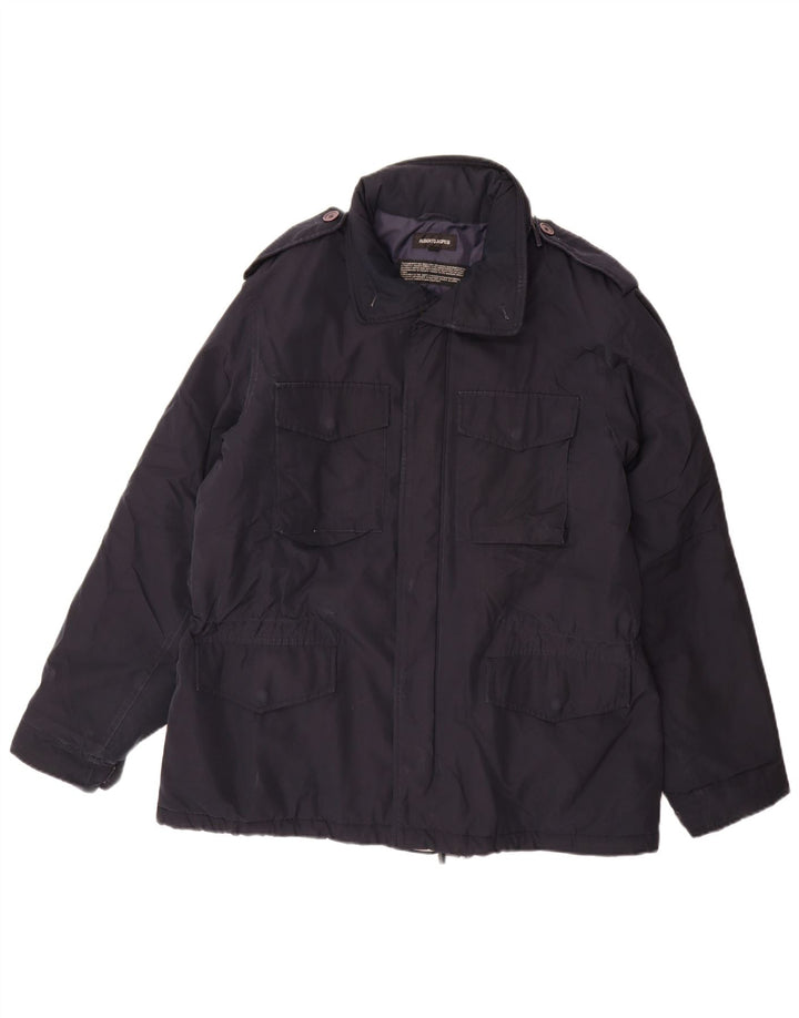 Giacca militare con cappuccio da uomo Alberto Aspesi UK 40 Large Poliestere blu navy