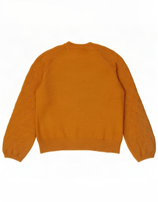 Maglione maglione girocollo da donna Oasis UK 14 Acrilico giallo medio