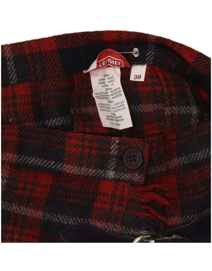 Gonna mini avvolgente da donna Stefanel IT 38 XS W22 lana scozzese rossa