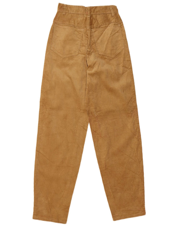 Pantaloni vintage da donna in velluto a coste affusolati IT 42 medio W24 L33 cotone beige