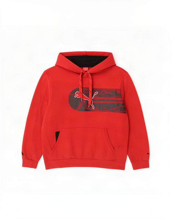 Felpa con cappuccio grafica da uomo Puma XL in cotone rosso