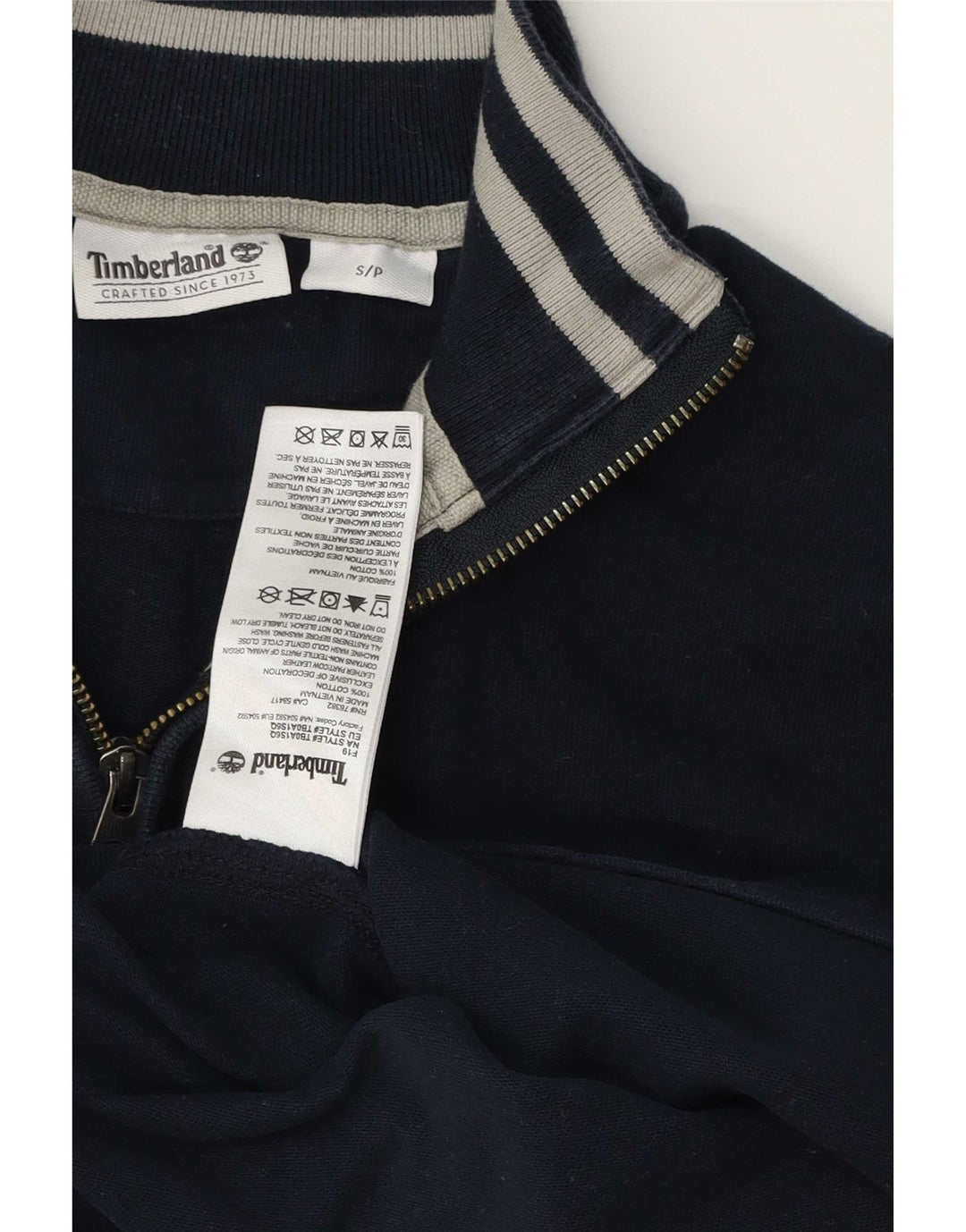 Timberland Felpa con collo con zip da uomo Maglione piccolo in cotone blu navy