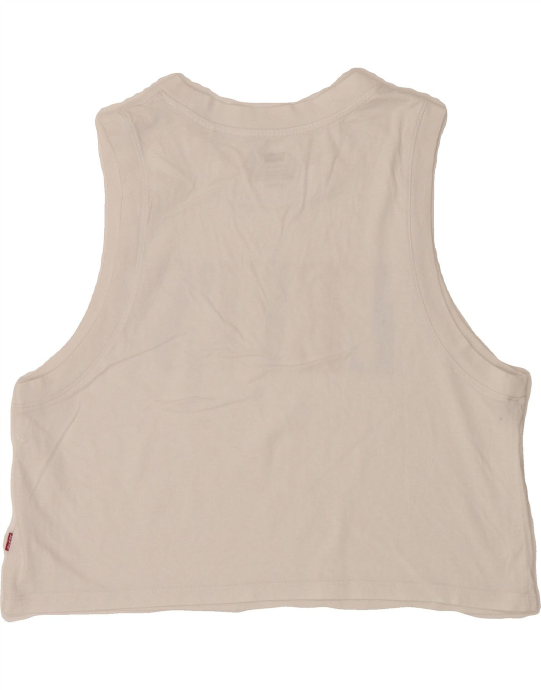 LEVI'S Womens Oversized Crop Graphic Vest Top UK 6 XS White Cotton Vintage Levi's and Second-Hand Levi's from Messina Hembry 
