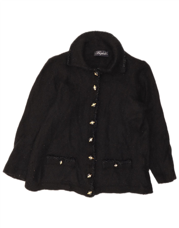 Maglione cardigan da donna La Perla UK 12 Mohair nero medio