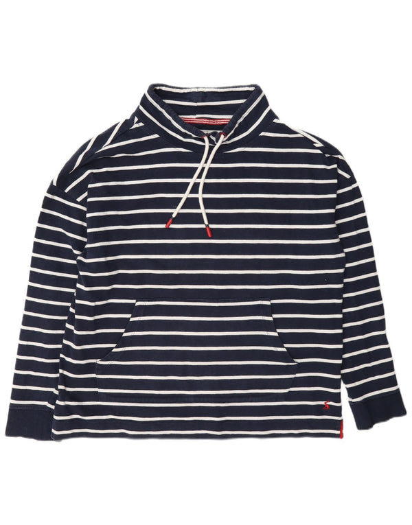 Joules Felpa da donna Maglione UK 14 Grande cotone a righe blu navy