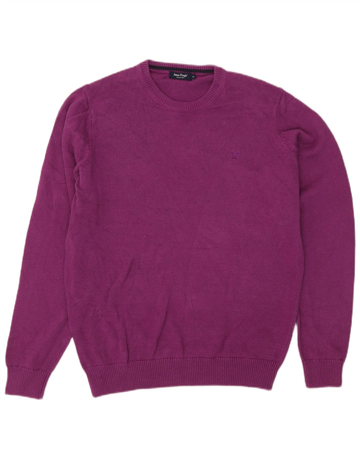 JAMES PRINGLE Maglione da uomo girocollo in cotone viola medio