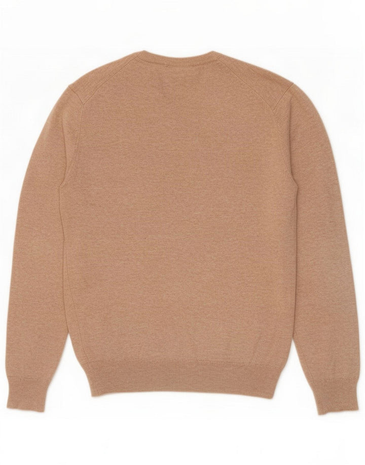 Hackett Maglione da uomo con scollo a V piccolo in cotone beige