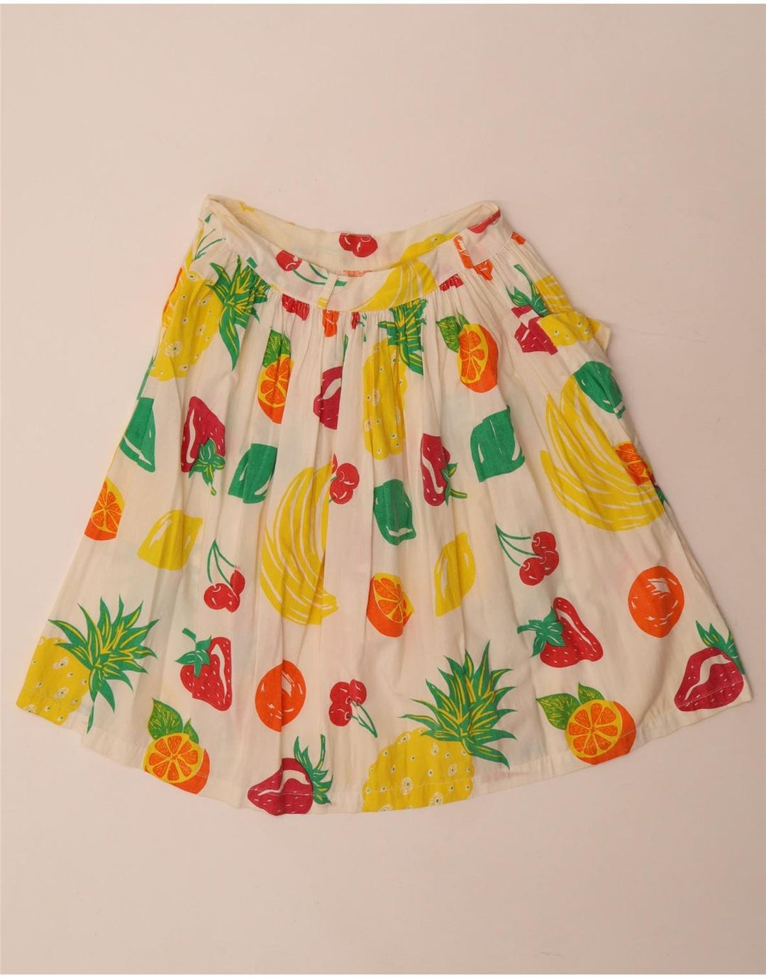 Gonna a trapezio con grafica vintage da donna W29 bianca media