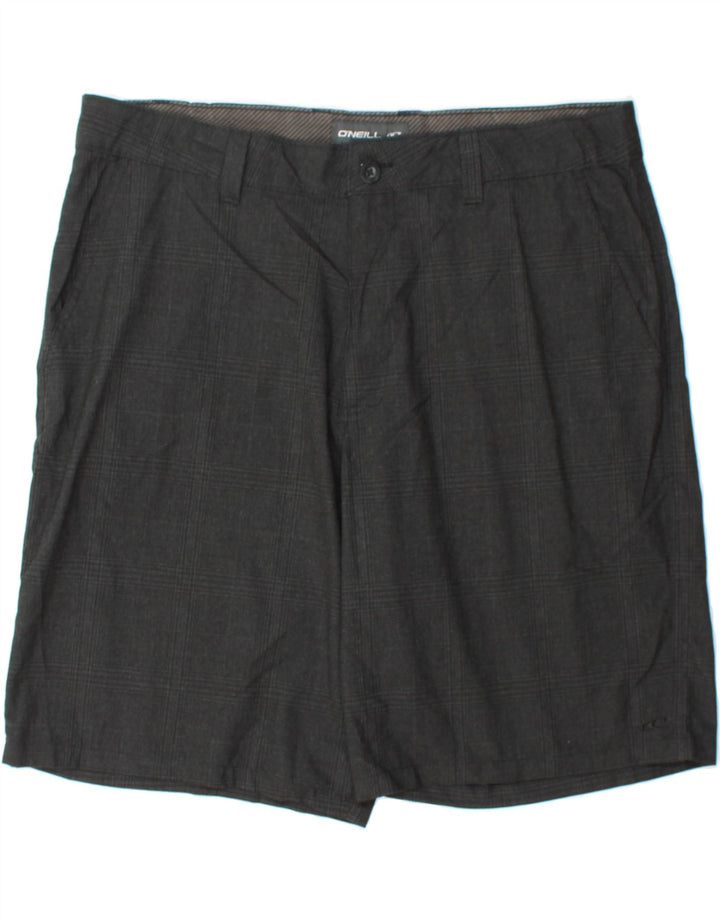 O'NEILL Mens Chino Shorts W38 XL Grey Check Polyester Vintage O'Neill and Second-Hand O'Neill from Messina Hembry 