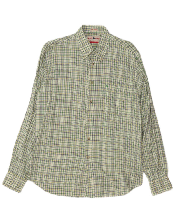 Camicia da uomo Royal Coast in cotone a quadri verdi grandi