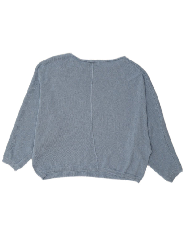 Maglione maglione oversize con scollo a barca da donna Zara UK 10 piccolo poliestere blu