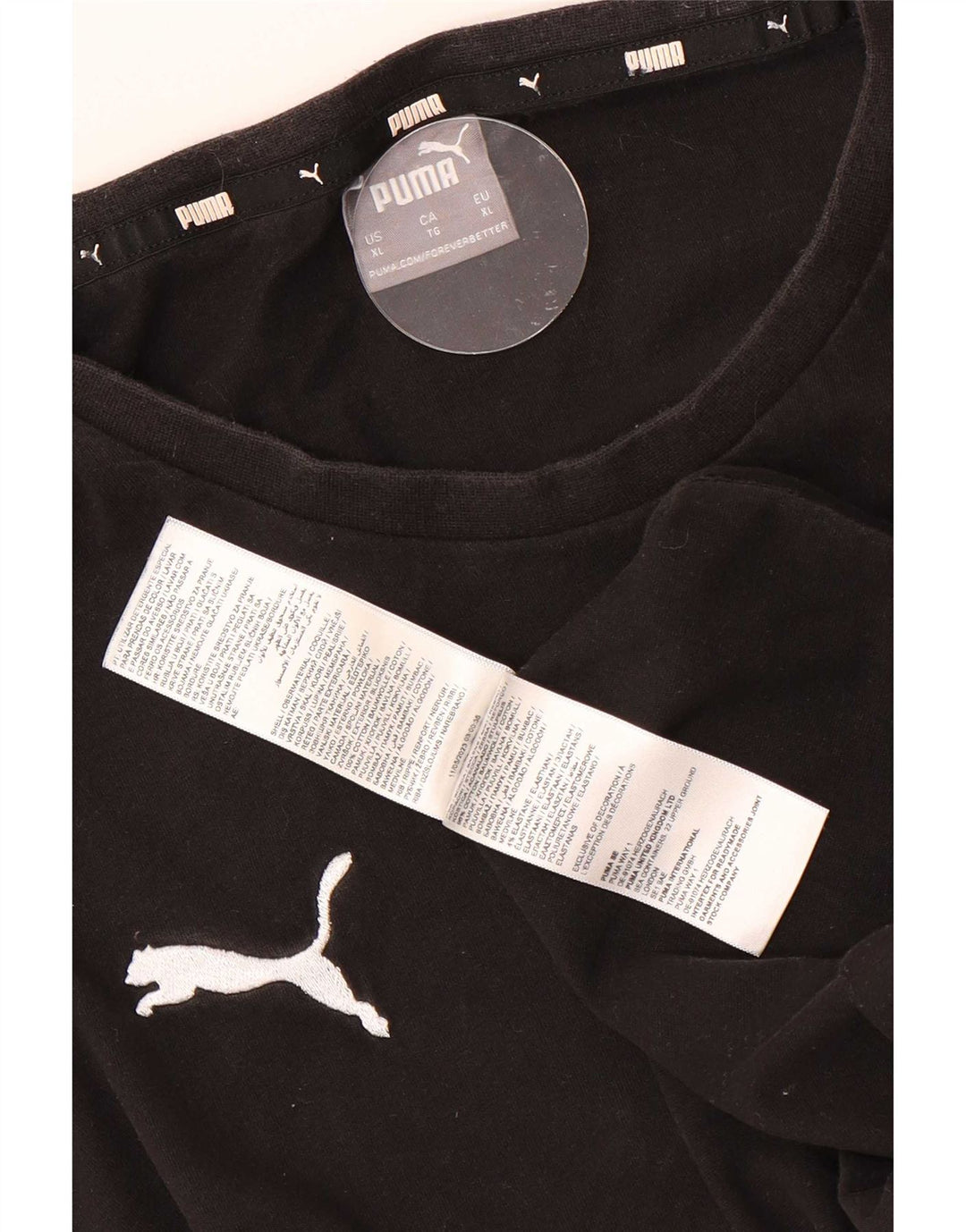 T-shirt da uomo Puma Top XL in cotone nero