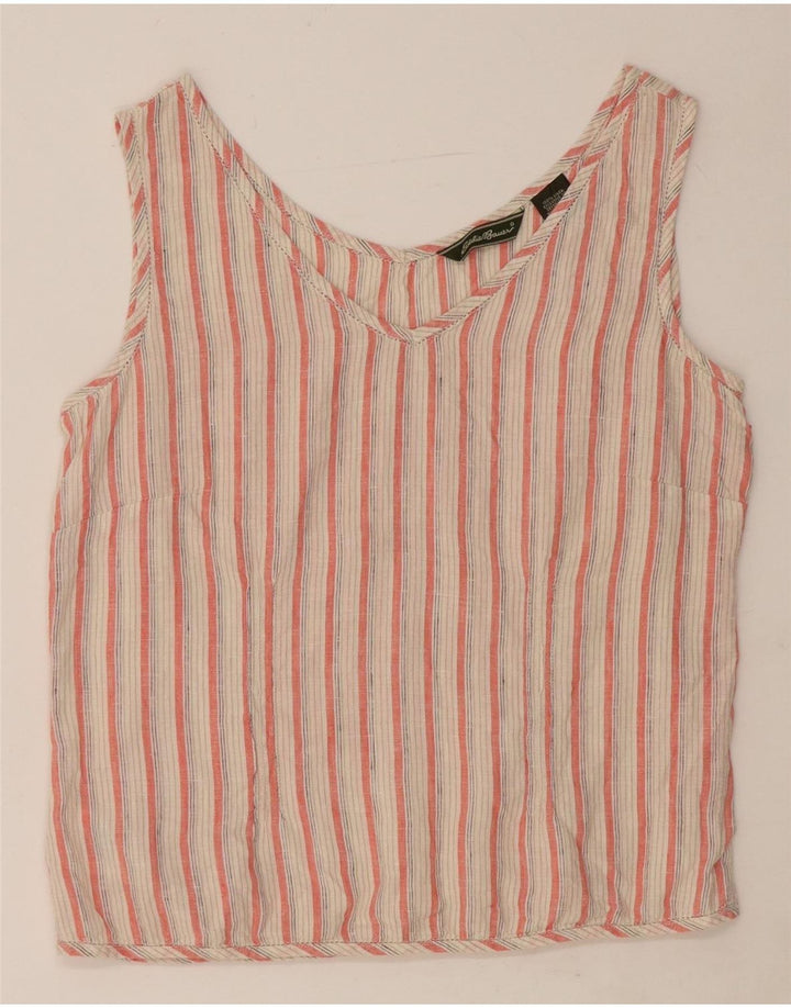 EDDIE BAUER Womens Crop Sleeveless Blouse Top UK 10 Small Red Striped Vintage Eddie Bauer and Second-Hand Eddie Bauer from Messina Hembry 
