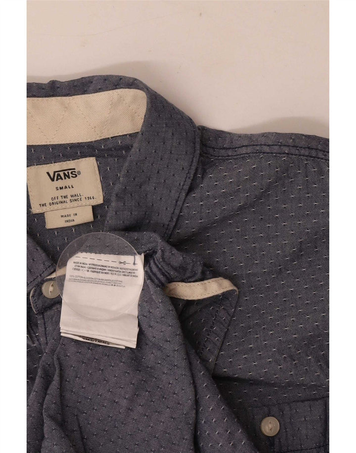 Camicia Vans da uomo a maniche corte, vestibilità regolare, piccola, in cotone maculato blu