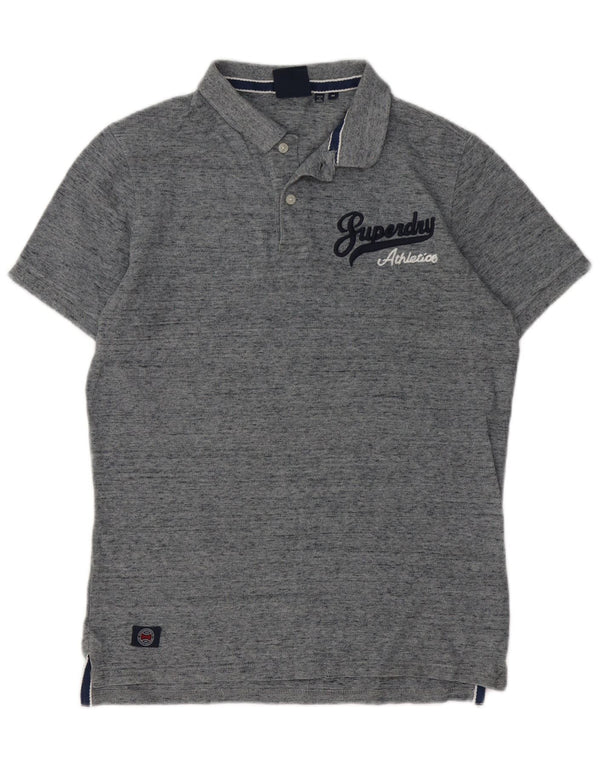 Polo grafica da uomo Superdry in cotone mélange grigio medio