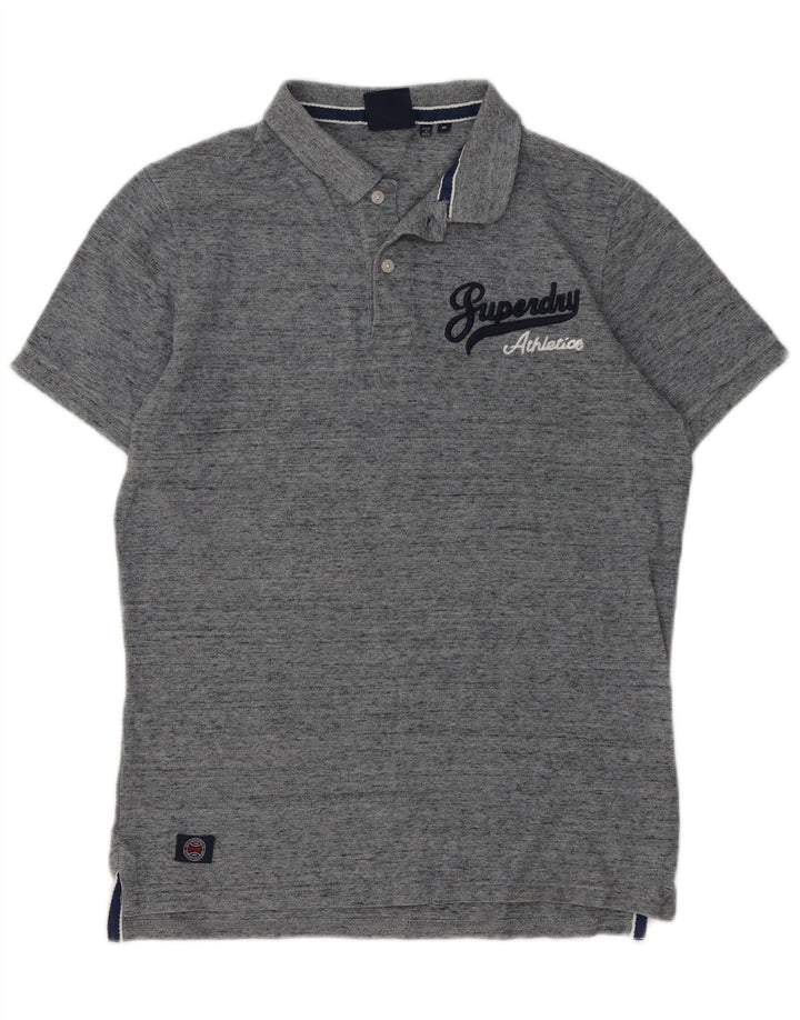 Polo grafica da uomo Superdry in cotone mélange grigio medio