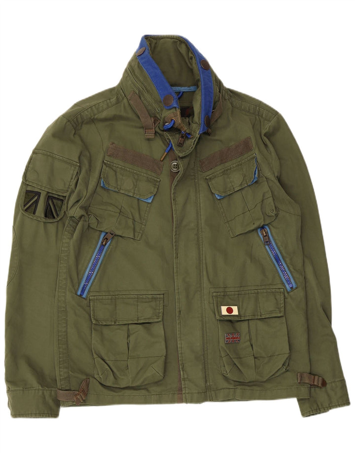 Giacca utility da uomo Superdry UK 38 cotone verde medio