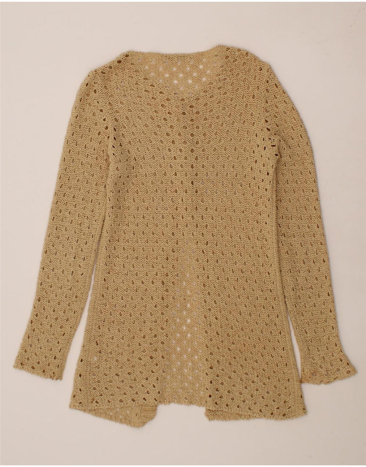 PENNY PULL Womens Crochet Cardigan Sweater UK 12 Medium Beige Vintage Penny Pull and Second-Hand Penny Pull from Messina Hembry 