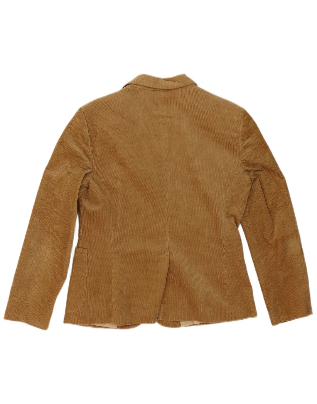 Giacca da donna in velluto a coste a 3 bottoni Benetton IT 46 Large in cotone marrone
