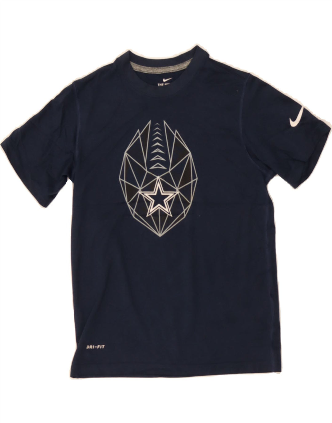 NIKE Boys Dri Fit Graphic T-Shirt Top 8-9 Years Small  Navy Blue Polyester Vintage Nike and Second-Hand Nike from Messina Hembry 