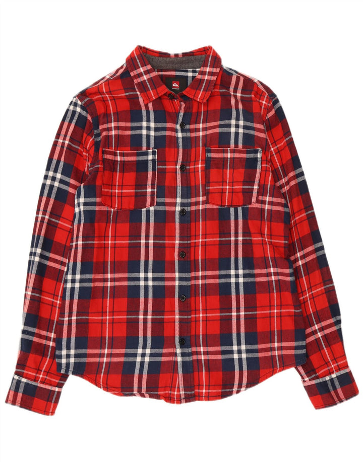Camicia in flanella da uomo Quiksilver in cotone scozzese rosso medio