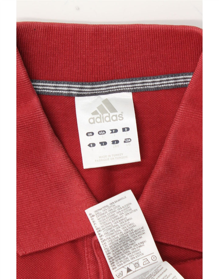 Polo ADIDAS da uomo grande rossa in cotone