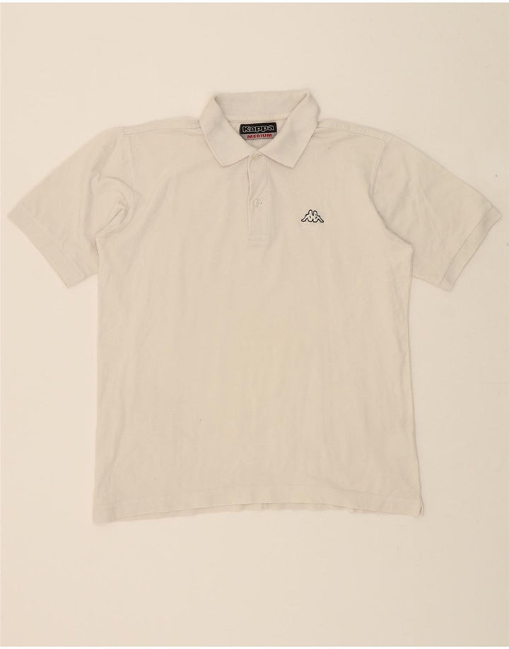 KAPPA Mens Polo Shirt Medium White Cotton Vintage Kappa and Second-Hand Kappa from Messina Hembry 