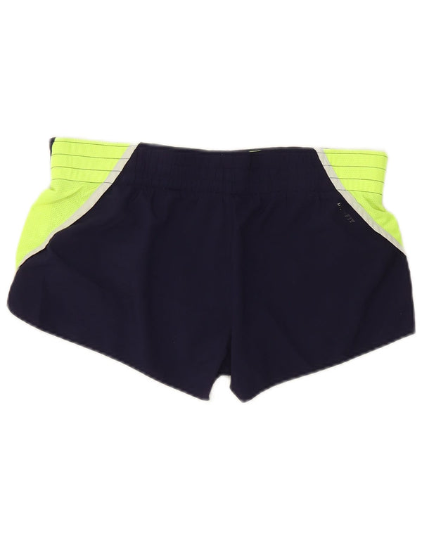 Pantaloncini sportivi regolari da donna Nike UK 14 medium Navy Blue Colourblock Sports