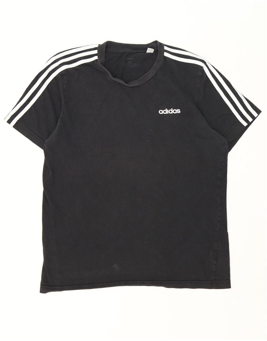 T-shirt Adidas da uomo Top media in cotone nero